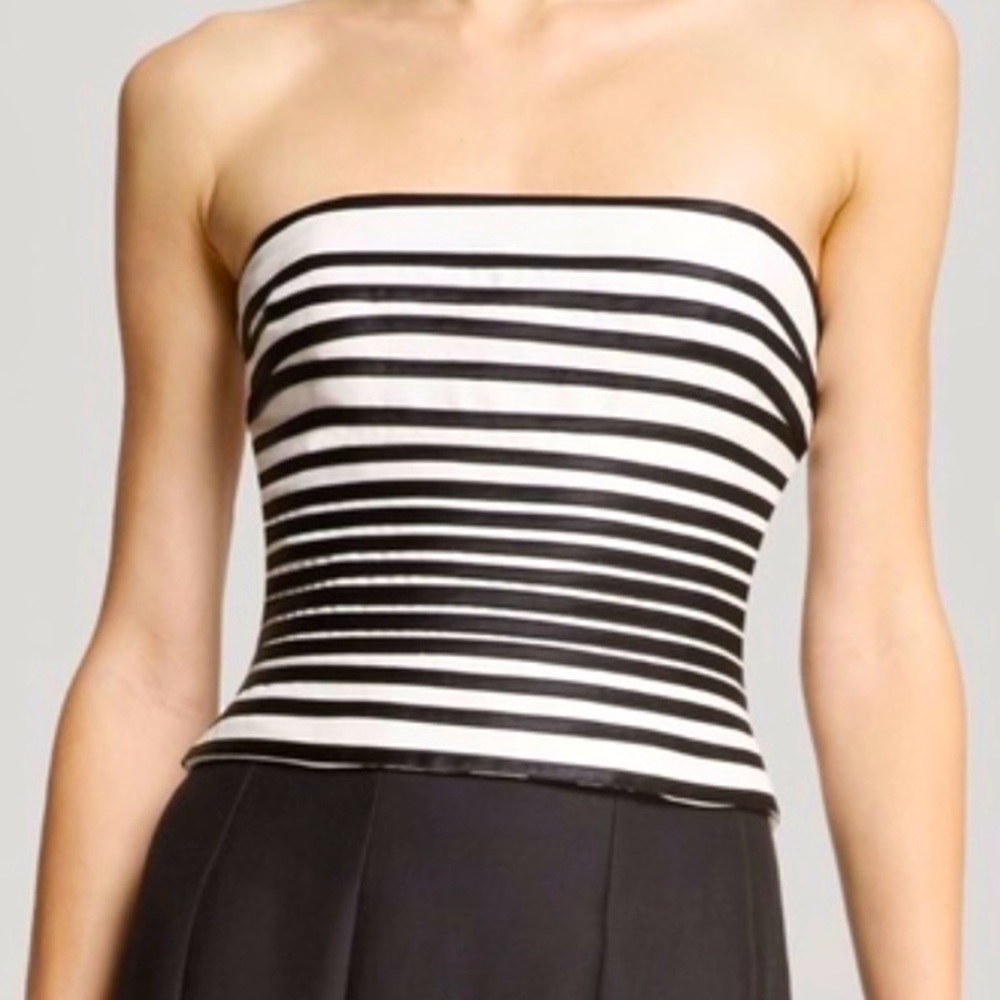 Halston Heritage Charm Strapless Striped Top